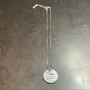 Silver Pendant Necklace with Inspirational Words by Brighton